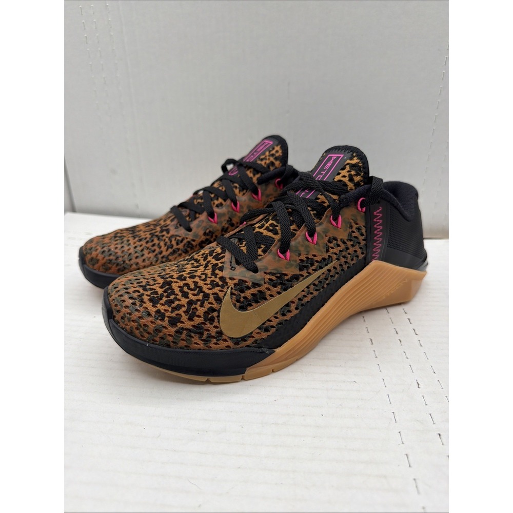 Nike Metcon 6 Women Size 7 AT3160-096 Leopard Cheetah Print Training Shoes - Picture 2 of 16